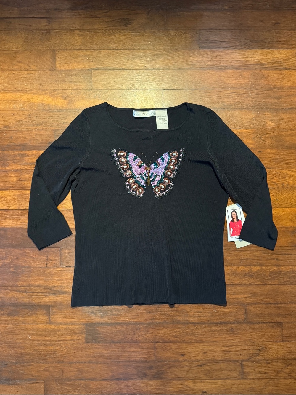 NWT Vintage 90s Sequin Butterfly Shirt